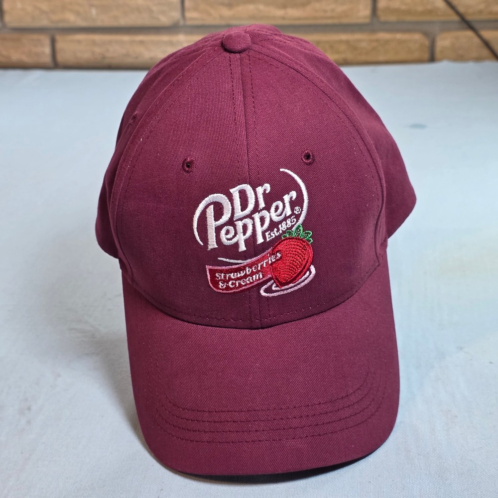 Cap America Dr Pepper Strawberries & Cream Maroon Baseball Hat Adjustable Cap